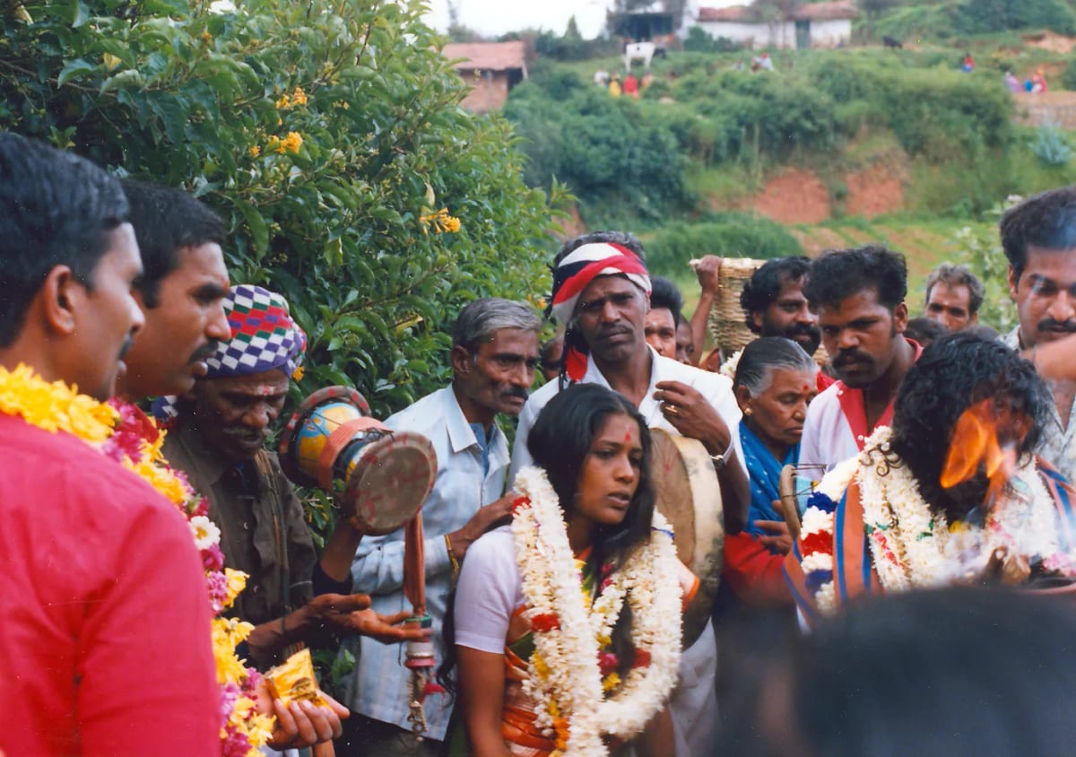 Possessed woman at goddess festival