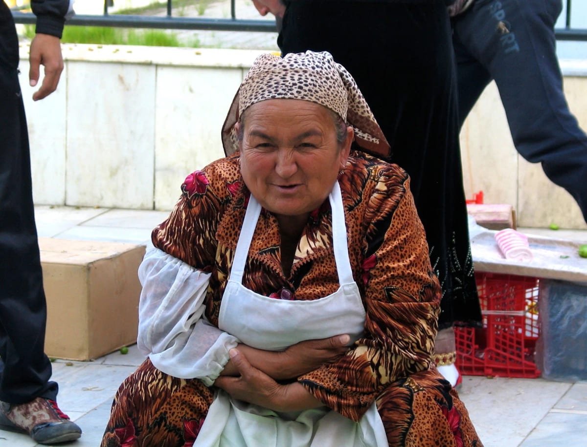 Woman in bazaar of Farghana